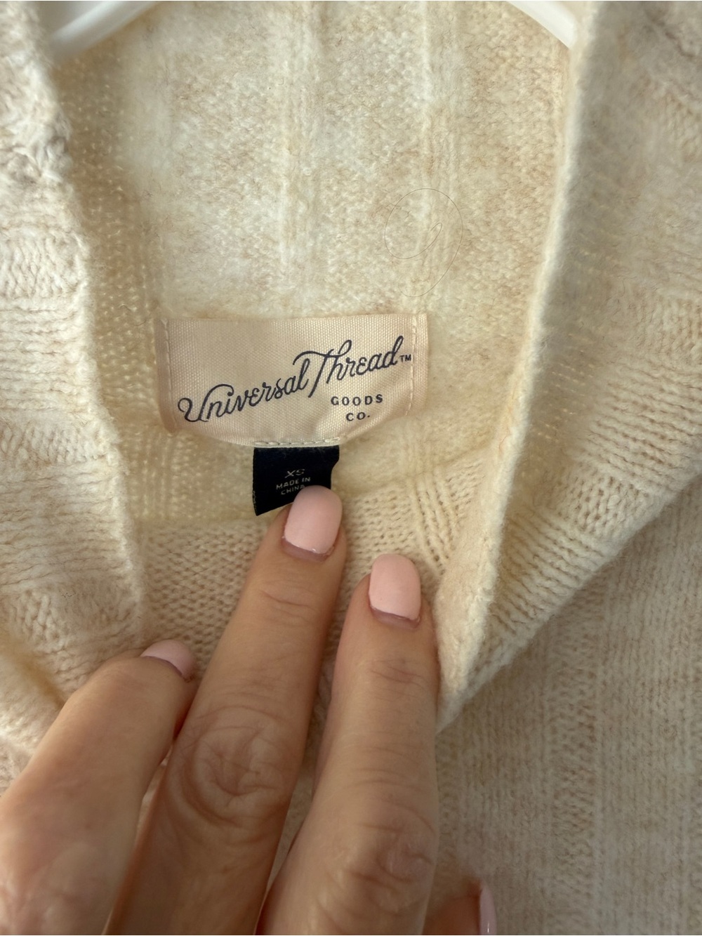 Universal Thread Cream Ribbed Mock-Neck Sweater - Picture 2 of 2
